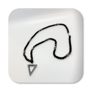 Black Onyx Triangle Necklace