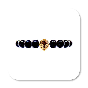 Gold Lion Onyx Bracelet