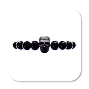 Black Matte Skull Onyx Bracelet