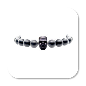Black Matte Skull Onyx Bracelet