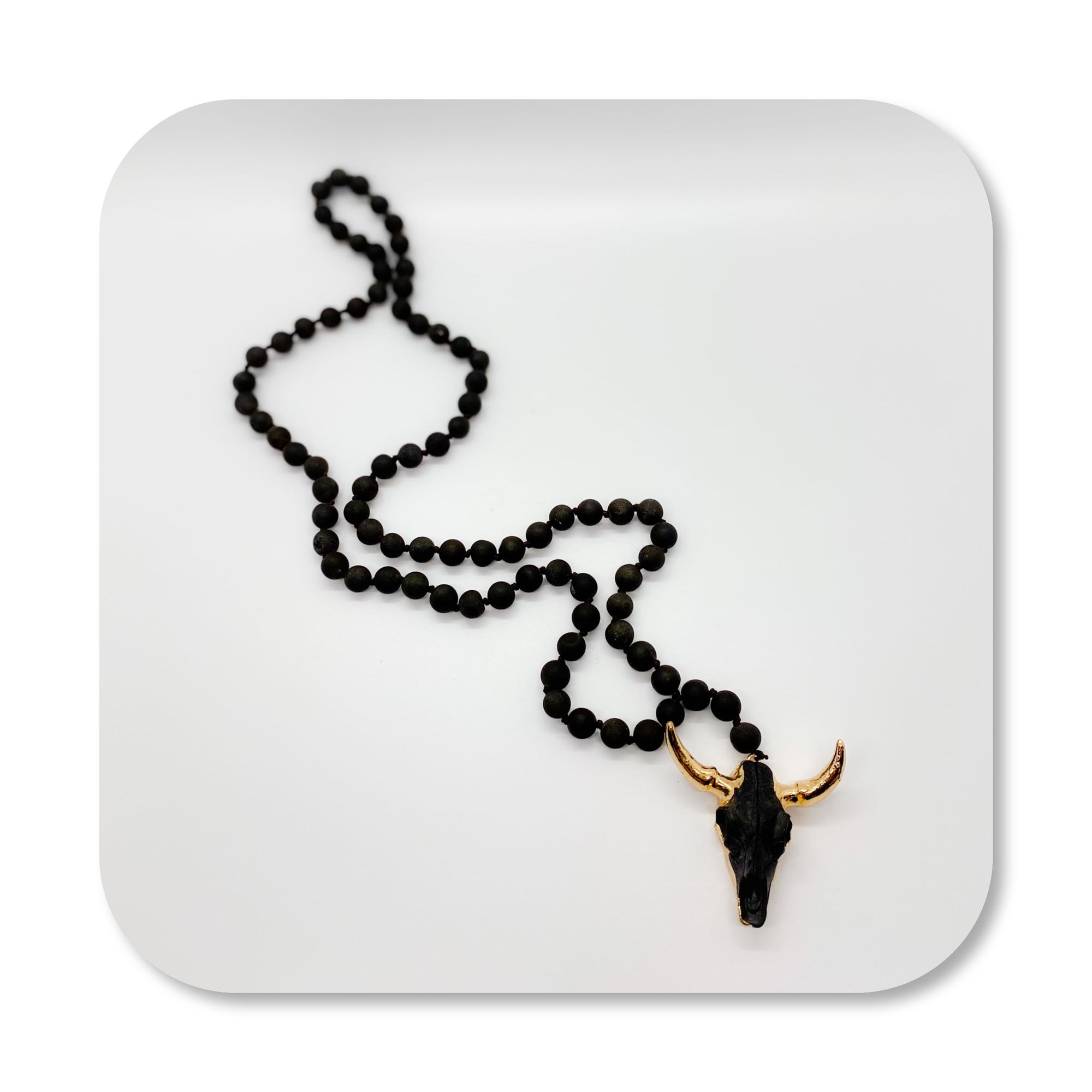 Black Onyx Bull Necklace