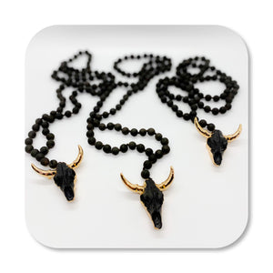 Black Onyx Bull Necklace