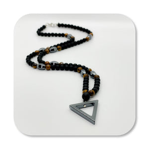 Black Onyx Triangle Necklace