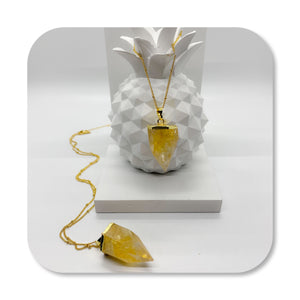 Citrine Crystal Point Necklace
