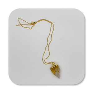 Citrine Crystal Point Necklace