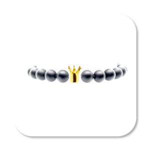 Gold Crown Onyx Bracelet