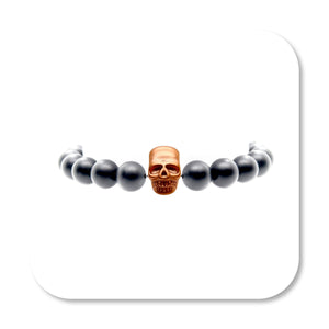 Rosegold Matte Skull Onyx Bracelet